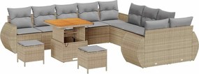 vidaXL Set de canapele pentru grădină 13 pcs bej și gri deschis