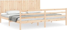 vidaXL Cadru pat cu tăblie 200x200 cm, lemn masiv de pin