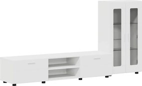 vidaXL Set comodă TV cu sertar cu raft cu ușă FLORIN Alb Lemn compozit