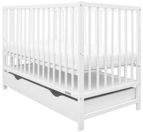 New Baby Pătuț Basic cu sertar, alb