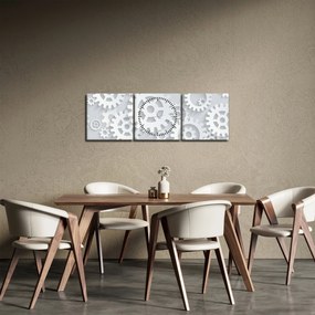 Tablou - Roți dințate (cu ceas) (90x30 cm)
