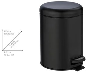 WENKO 24681100 - Coș LEMAN 21 x 24 cm, negru