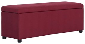 vidaXL Banchetă cu zonă de depozitare, roșu vin, 116cm, poliester