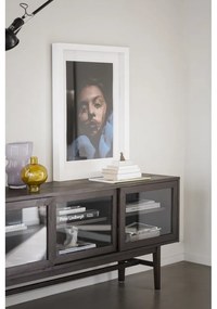 Vitrină maro cu aspect de lemn de stejar cu ușă glisantă 170x75 cm Hazelton – Rowico