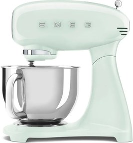 Mixer planetar SMEG SMF03PGEU, 800 W, 4,8 l, 10 viteze, Functie de pornire treptata, Verde pastel