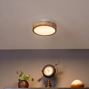 Plafonieră scandinavă din lemn 30cm incl. LED Dimmable - Pecker