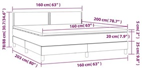 Pat cu arcuri, saltea si LED, roz, 160x200 cm, catifea Roz, 160 x 200 cm, Culoare unica si cuie de tapiterie