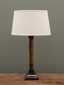 Lampa de masa, din lemn de bambus, cu abajur din in, Henonis