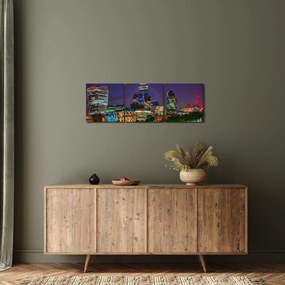 Tablou - Londra seara (cu ceas) (90x30 cm)