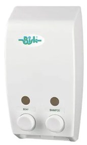 Dozator sapun dublu alb Bisk White Master