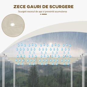 Outsunny Copertină de Schimb pentru Pergolă de Grădină cu 10 Orificii de Drenaj, Acoperire din Poliester, 250x255 cm, Gri | Aosom Romania