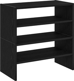 vidaXL Rafturi pantofi 2 buc Stejar negru stivuibil 60x30x30,5 cm