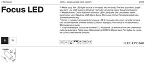 Spot LED dimabil, accesoriu pentru sinele monofazate Unity, Focus LED negru 4000K