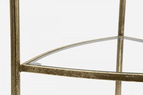 Noptiera auriu antichizat din metal si sticla, 41,5x40x80,5 cm, Triangle Mauro Ferretti