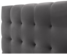 Pat matrimonial gri tapițat cu spațiu de depozitare și somieră 160x200 cm Bali – Cosmopolitan Design