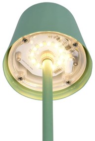 Veioză verde-deschis LED cu abajur din metal (înălțime 21 cm) Diaz – Trio