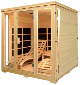 Infračervená sauna/ tepelná kabína Billund s dvojitým vykurovacím systémom a drevom Hemlock