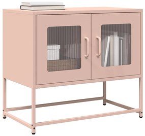 vidaXL Dulap TV, roz, 68x39x60,5 cm, oțel laminat la rece