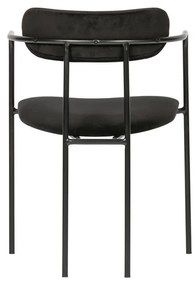 Scaun dining negru din catifea Ivy – WOOOD