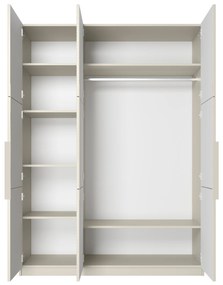 Dulap Asha 150 cm cu cu trei uși mânere metalice - cașmir / mânere cașmir