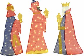 vidaXL Iluminat de Crăciun cu cei 3 Magi 3 pcs Alb cald 105 cm