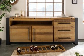 Comoda design industrial Thor 195cm, maro vintage