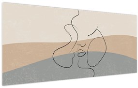 Tablou - Sărut de linie de artă (120x50 cm)