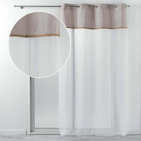 Perdea simplă culoarea albă cu un top gri 140 x 240 cm 140x240