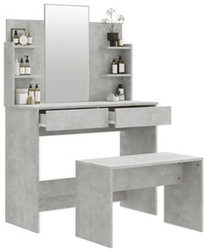 Set masuta de toaleta, gri beton, 96x40x142 cm