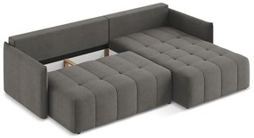 Colțar gri închis extensibil/cu spațiu de depozitare (cu colț pe partea dreaptă/cu șezlong) Moku – Makamii