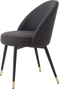 Set de 2 scaune design LUX Cooper, piele sintetica gri