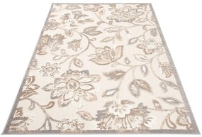 Covor patio crem cu model de flori Lățime: 120 cm | Lungime: 170 cm