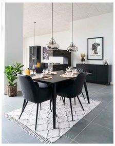 Set de scaune de sufragerie negru cu cotiere 2 buc. tapițat Harbo – House Nordic