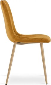 OFERTA Scaun din catifea de culoare mustar LAVA Clasa II