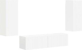 vidaXL Set comodă TV Pe perete 2 pcs Alb Lemn compozit