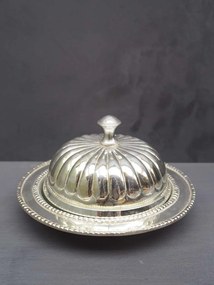 Untiera din alama, cu capac, aspect antichizat, Pot