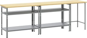vidaXL Set banc de lucru 3 pcs Bej și gri Oțel vopsit electrostatic