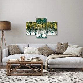Tablou - Căprioare în pădurea verde (90x60 cm)