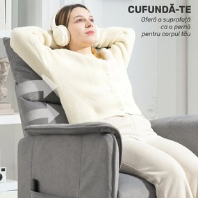 HOMCOM Fotoliu Reclinabil Electric pentru Living cu Suport pentru Picioare, Gri | Aosom Romania