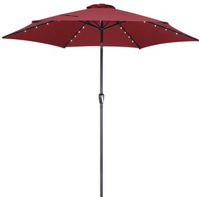 Deuba Umbrelă de soare LED Florida Ø300 cm - roșu