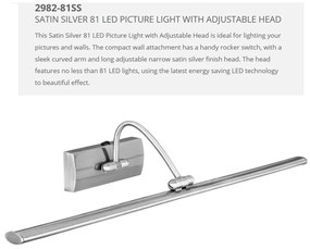 Aplica LED tablou directionabila Picture Lights argintiu satin 2982-81SS SRT