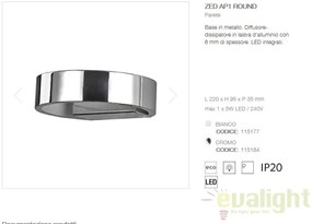 Aplica de perete LED moderna ZED AP1 ROUND CROMO 115184