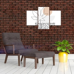 Tablou - Linie de artă flori N⁰3 (90x60 cm)