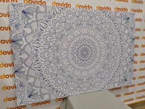 Tablou Mandala decorativă detaliată în culoarea albastră