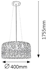 Pendul design clasic ALESSANDRA negru mat 2158 RX