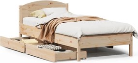 vidaXL Cadru de pat fără saltea, 75x190 cm, lemn masiv de pin