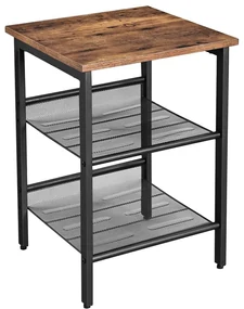 Masuta cu 2 rafturi Design industrial Maro+Negru