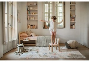 Fotoliu puf pentru copii verde deschis/crem Mr. Snail – Lorena Canals