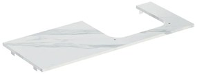 Blat pentru lavoar Geberit One cu decupaj dreapta tip marmura alba 120 cm