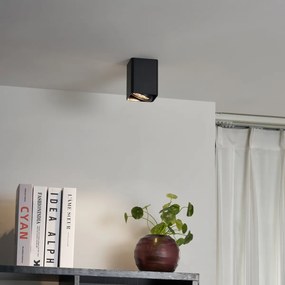 Spot de design negru, montat la suprafață, GU10 70mm, rotativ și înclinabil - Vox